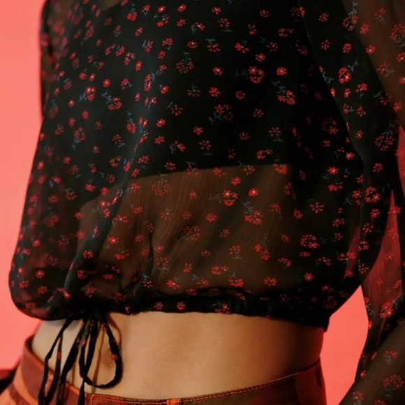 Urban Outfitters Sheer Floral Blouse - Picture 3 of 11